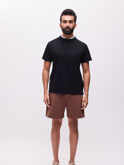 The Groove organic cotton T-shirt black colour man from front