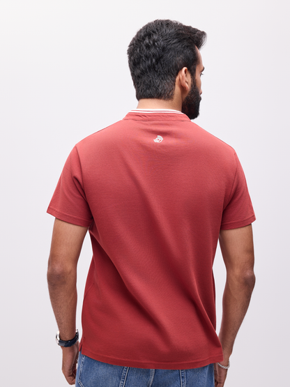 The Groove organic cotton chestnut tshirt with the logo on the reverse